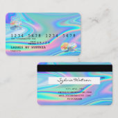 Holograph Modern Credit Card Style Add Logo Visitenkarte (Vorne/Hinten)