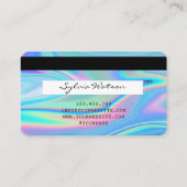 Holograph Modern Credit Card Style Add Logo Visitenkarte (Rückseite)