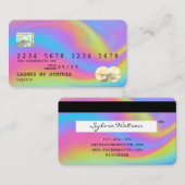 Holograph Modern Credit Card Style Add Logo Visitenkarte (Vorne/Hinten)