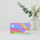 Holograph Modern Credit Card Style Add Logo Visitenkarte (Stehend Vorderseite)