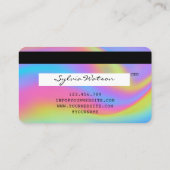 Holograph Modern Credit Card Style Add Logo Visitenkarte (Rückseite)