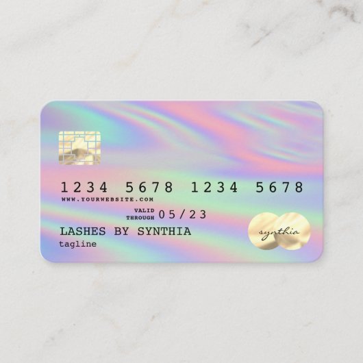Holograph Modern Credit Card Style Add Logo Visitenkarte (Vorderseite)