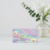 Holograph Modern Credit Card Style Add Logo Visitenkarte (Stehend Vorderseite)