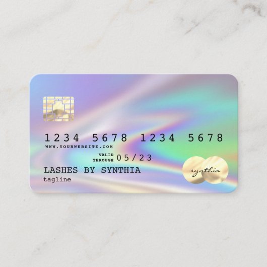Holograph Modern Credit Card Style Add Logo Visitenkarte (Vorderseite)