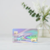 Holograph Modern Credit Card Style Add Logo Visitenkarte (Stehend Vorderseite)
