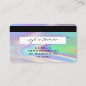 Holograph Modern Credit Card Style Add Logo Visitenkarte (Rückseite)