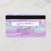Holograph Modern Credit Card Style Add Logo Visitenkarte (Rückseite)