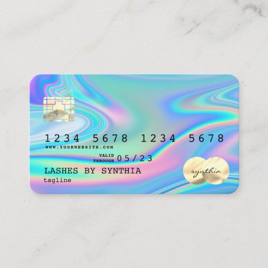 Holograph Modern Credit Card Style Add Logo Visitenkarte (Vorderseite)