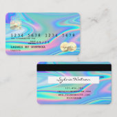 Holograph Modern Credit Card Style Add Logo Visitenkarte (Vorne/Hinten)