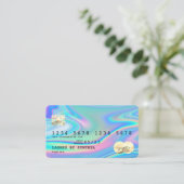 Holograph Modern Credit Card Style Add Logo Visitenkarte (Stehend Vorderseite)