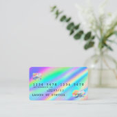 Holograph Modern Credit Card Style Visitenkarte (Stehend Vorderseite)