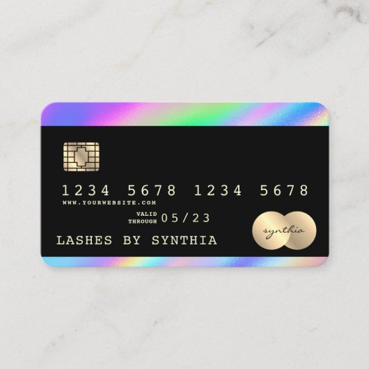 Holograph Modern Credit Card Style Visitenkarte (Vorderseite)