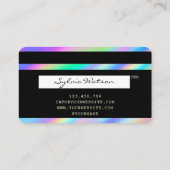 Holograph Modern Credit Card Style Visitenkarte (Rückseite)