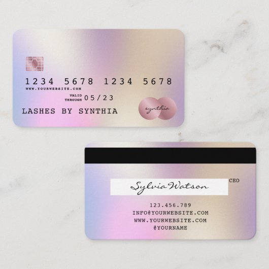 Holograph Modern Credit Card Style Visitenkarte (Vorne/Hinten)