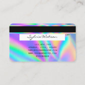 Holograph Modern Eyes Lashes Kreditkarte Visitenkarte (Rückseite)