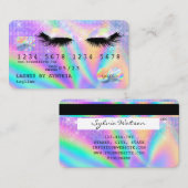 Holograph Modern Eyes Lashes Kreditkarte Visitenkarte (Vorne/Hinten)