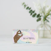 Holograph Nagelsalon Frau Hand Nägel Techniker b Visitenkarte (Stehend Vorderseite)