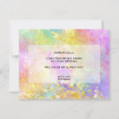 Holograph opal werden Sie meine Blume Mädchen? Einladung (Rückseite)