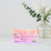 Holograph Pastel Modern Credit Card Style Visitenkarte (Stehend Vorderseite)