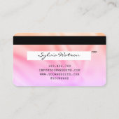 Holograph Pastel Modern Credit Card Style Visitenkarte (Rückseite)