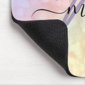 Holograph Pastel Ombre Name Monogram. Lux Mousepad (Ecke)