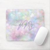 Holograph Pastel Ombre Name Monogram Unicorn Mousepad (Mit Mouse)