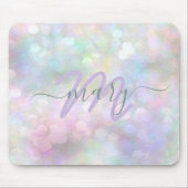 Holograph Pastel Ombre Name Monogram Unicorn Mousepad (Vorne)