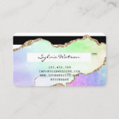 Holograph Pastel rainbow agon unicorn Kreditkarte Visitenkarte (Rückseite)