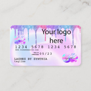 Holograph Pastel unicorn Logo für moderne Kreditka Visitenkarte