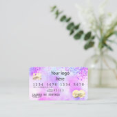 Holograph Pastel unicorn Modern Credit Card LOGO Visitenkarte (Stehend Vorderseite)