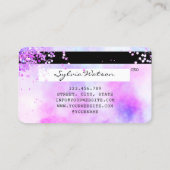 Holograph Pastel unicorn Modern Credit Card LOGO Visitenkarte (Rückseite)