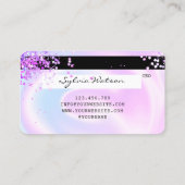 Holograph Pastel unicorn Modern Credit Card Logo Visitenkarte (Rückseite)