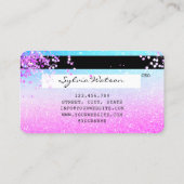 Holograph Pastel unicorn Modern Credit Card LOGO Visitenkarte (Rückseite)