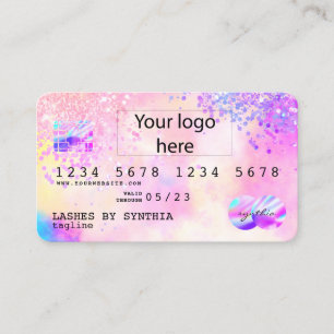Holograph Pastel unicorn Modern Credit Card LOGO Visitenkarte