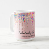 Holograph Pink Rose Bride Dusche Sweet 16. Kaffeetasse (Vorderseite Links)