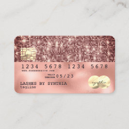 Holograph Rose gold Glitzer Moderne Kreditkarte Visitenkarte