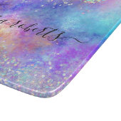 Holograph Script Glam Glitzer Opal Schneidebrett (Ecke)