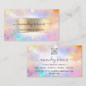 Holograph Shop Logo Makeup Artist QR Code  Visitenkarte (Vorne/Hinten)
