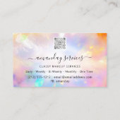 Holograph Shop Logo Makeup Artist QR Code  Visitenkarte (Rückseite)