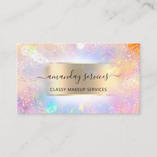 Holograph Shop Logo Makeup Artist QR Code  Visitenkarte (Vorderseite)