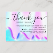 Holograph Shop Vielen Dank für den Rabatt Code Pin Visitenkarte (Rückseite)