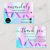 Holograph Shop Vielen Dank für den Rabatt Code Pin Visitenkarte (Vorne/Hinten)