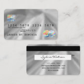 Holograph Silver Foil Modern Credit Card Style Visitenkarte (Vorne/Hinten)
