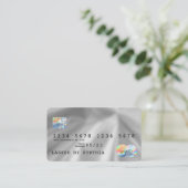 Holograph Silver Foil Modern Credit Card Style Visitenkarte (Stehend Vorderseite)