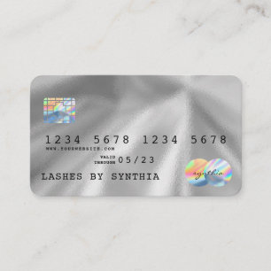 Holograph Silver Found Modern Credit Card Style Visitenkarte