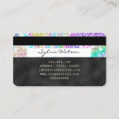 Holograph silver Glitzer Moderne Kreditkarte Visitenkarte (Rückseite)