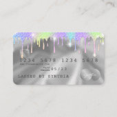 Holograph Silver Unicorp Dripping Credit Card Lash Visitenkarte (Vorderseite)