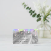 Holograph Silver Unicorp Dripping Credit Card Lash Visitenkarte (Stehend Vorderseite)