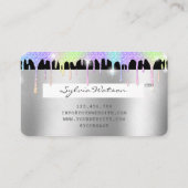 Holograph Silver Unicorp Dripping Credit Card Lash Visitenkarte (Rückseite)
