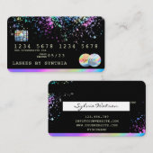Holograph Splash Modern Credit Card Visitenkarte (Vorne/Hinten)